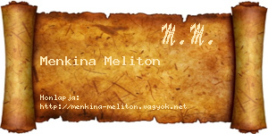Menkina Meliton névjegykártya